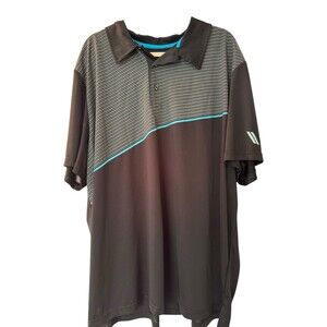 KS SPORT Polo Shirt Men’s 3XLT Striped Breathable Short Sleeve Golf Performance